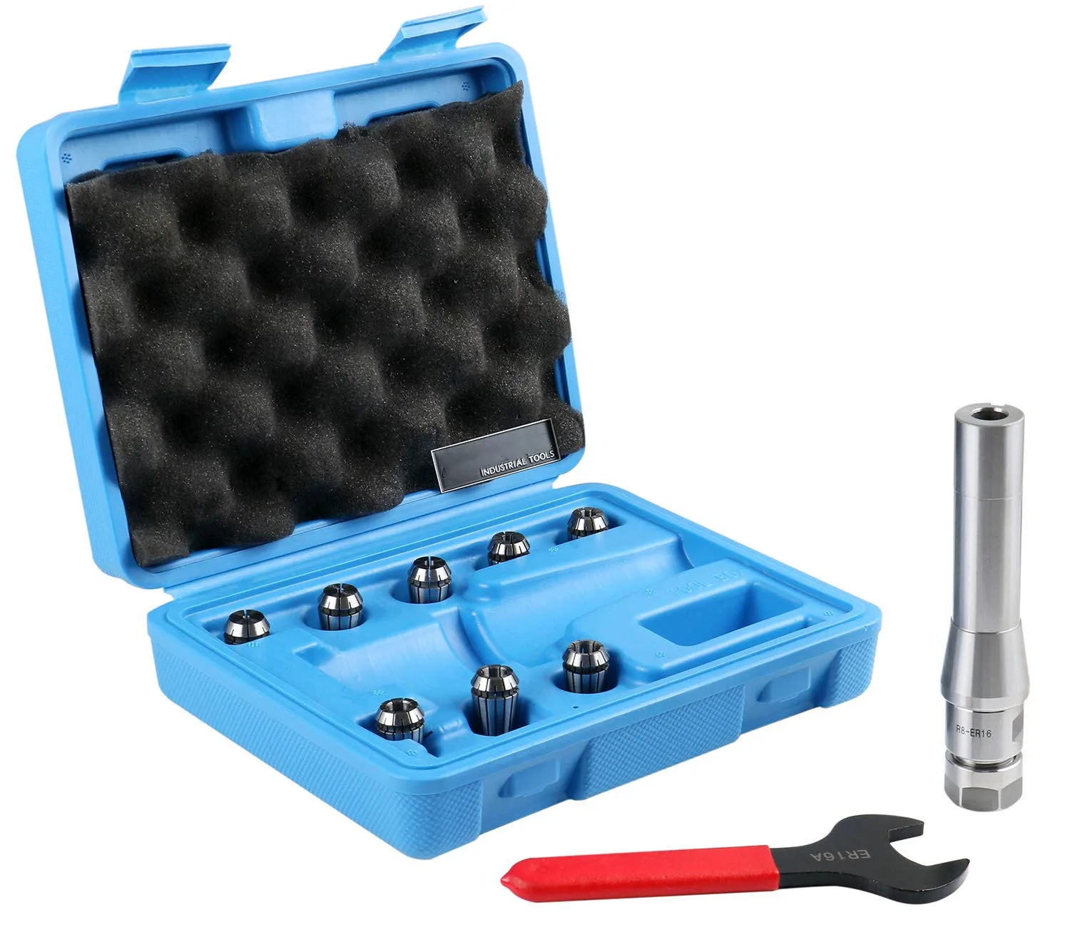 R8 Shank Plus 8Pcs Er16 Collet System,3/32" - 3/8",1 Wrench in a Fitted Box Hand Tools,Home Improvement Workholding Devices
R8 Shank Plus 8Pcs Er16 Collet System,3/32" - 3/8",1 Wrench in a Fitted Box Hand Tools,Home Improvement Workholding Devices