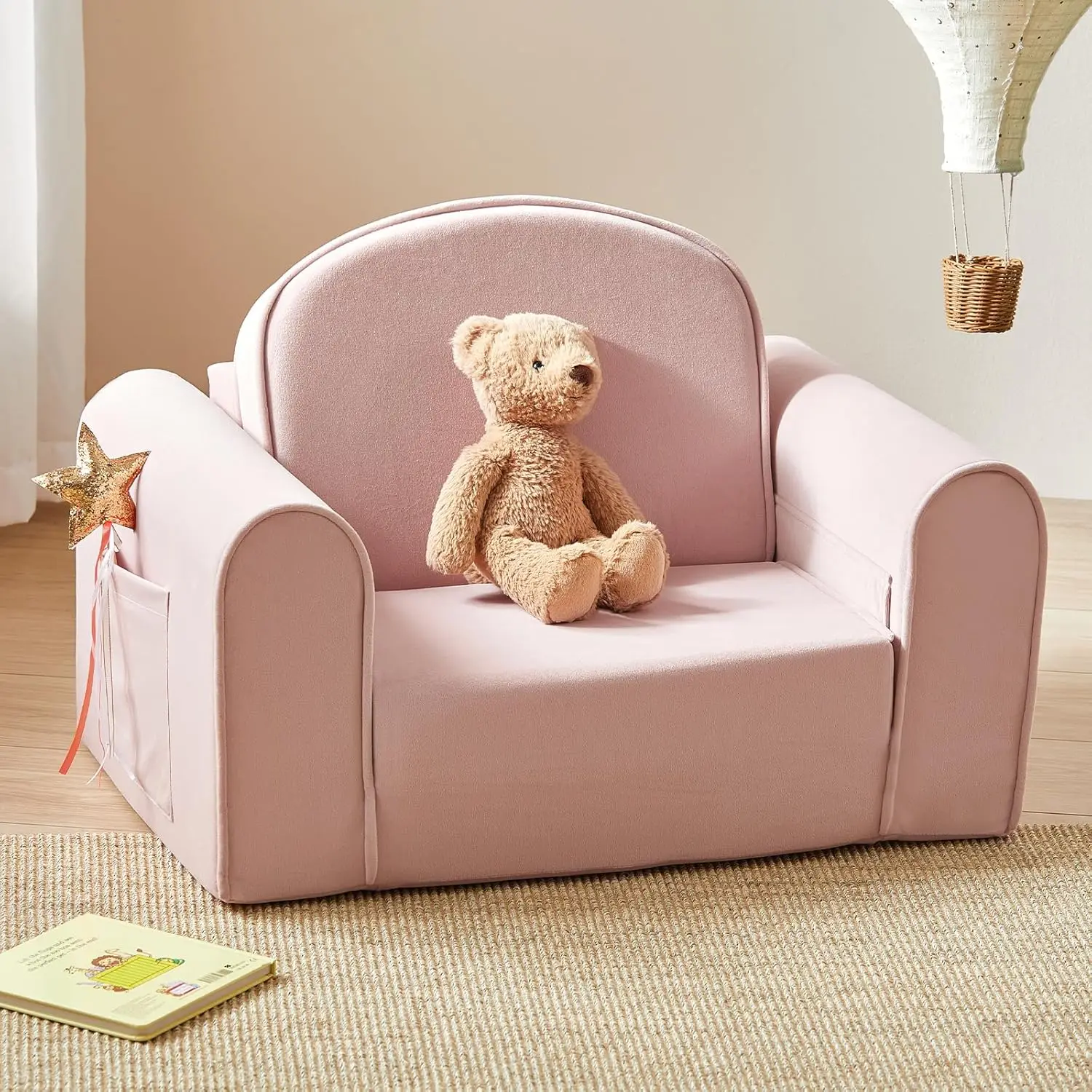 2-in-1 Foldable Kids Couch with Pockets – Soft Thick Toddler Sofa, Convertible Lounger Chair for Playroom, Bedroom or Living Room, Gift for Boys & Girls (Pink)
2-in-1 Foldable Kids Couch with Pockets – Soft Thick Toddler Sofa, Convertible Lounger Chair for Playroom, Bedroom or Living Room, Gift for Boys & Girls (Pink)