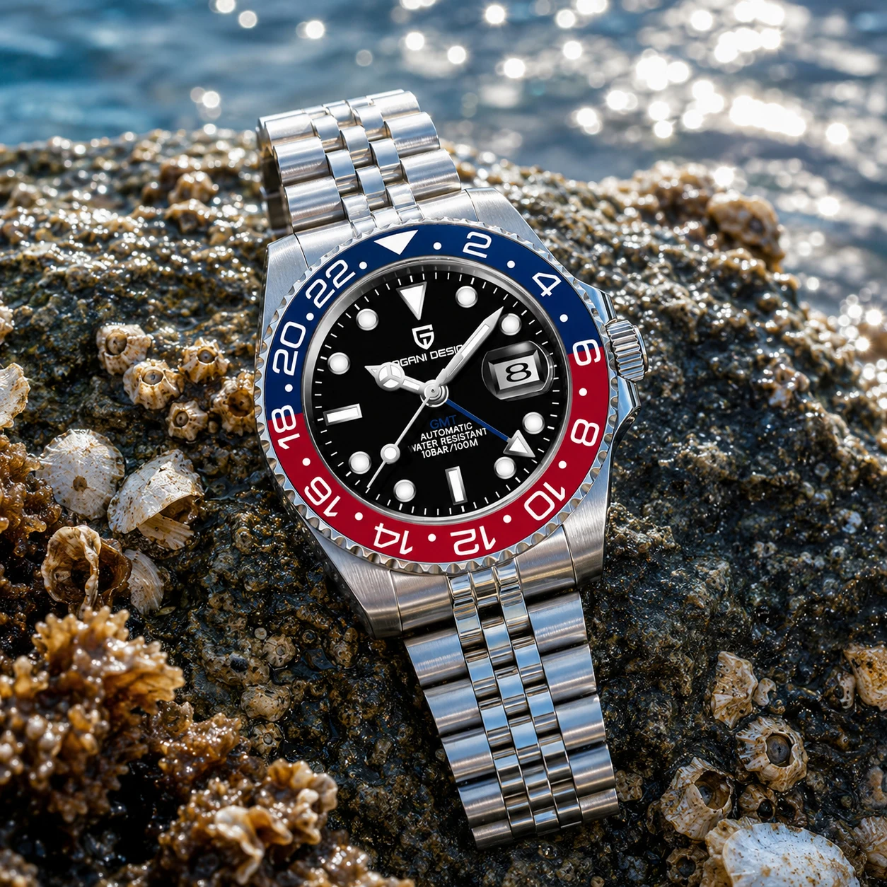 PAGANI DESIGN GMT Automatic Mechanical Watch For Men Sapphire Glass 100MWaterproof Stainless Steel Band Sports Diver Wristwatch
PAGANI DESIGN GMT Automatic Mechanical Watch For Men Sapphire Glass 100MWaterproof Stainless Steel Band Sports Diver Wristwatch