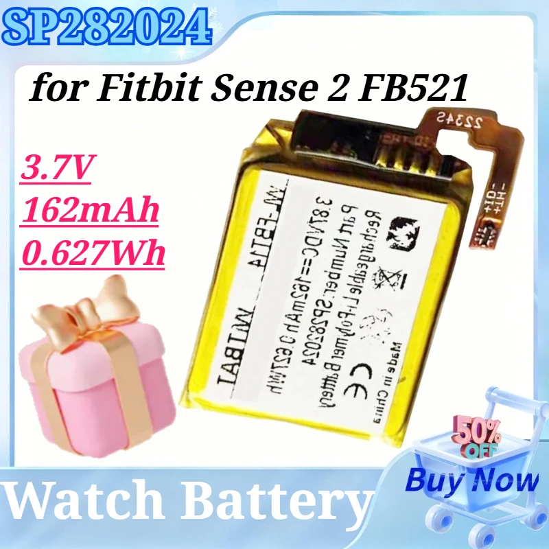 New SP282024 3.7V 162mAh 0.627Wh Smart Watch Battery for Fitbit Sense 2 FB521 Replacement Rechargeable Battery
New SP282024 3.7V 162mAh 0.627Wh Smart Watch Battery for Fitbit Sense 2 FB521 Replacement Rechargeable Battery