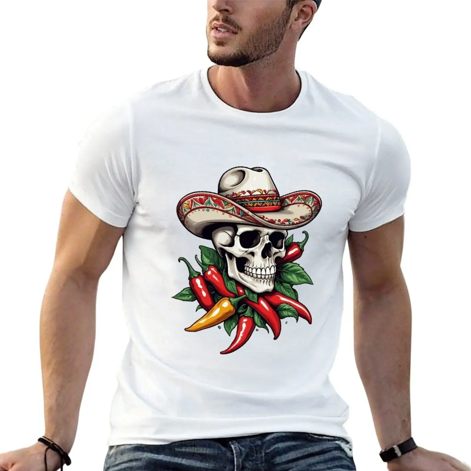 Aesthetic Chili Skull Design Mexican Style T-Shirt t shirts for man pack cotton t shirts with prints T-Shirt
Aesthetic Chili Skull Design Mexican Style T-Shirt t shirts for man pack cotton t shirts with prints T-Shirt
