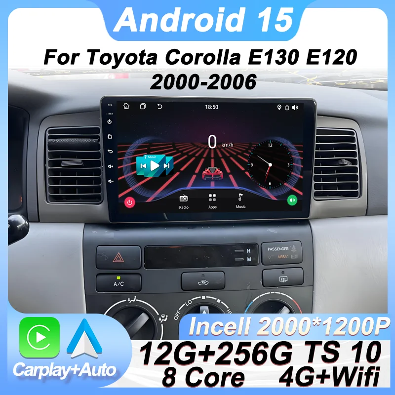 Автомобильный радиоплеер для Toyota Corolla E130 E120 2000-2006, GPS-навигация, сенсорный экран, авторадио, 8-ядерный DSP, Bluetooth, 5G, Wi-Fi
Автомобильный радиоплеер для Toyota Corolla E130 E120 2000-2006, GPS-навигация, сенсорный экран, авторадио, 8-ядерный DSP, Bluetooth, 5G, Wi-Fi