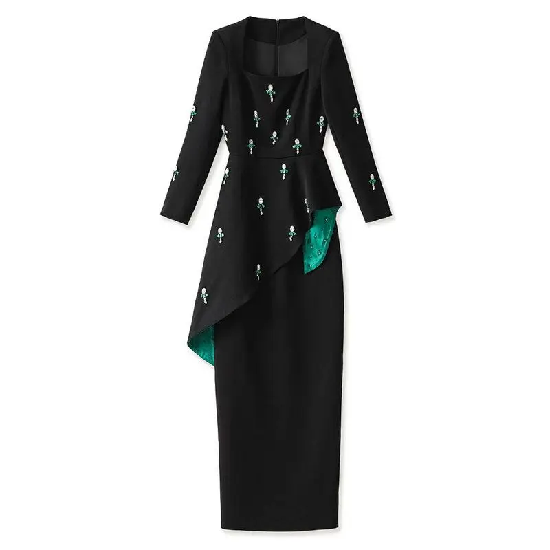 Elegant Long Sleeve Dress Luxury Bead Work Waist Cinched Bodycon Gown Square Collar Spring Autumn New Style Women's Fashion D...
Elegant Long Sleeve Dress Luxury Bead Work Waist Cinched Bodycon Gown Square Collar Spring Autumn New Style Women's Fashion D...