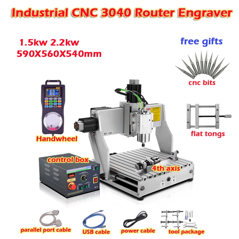 Industrial CNC 3040 Router Engraver 3axis 4axis 1.5KW 2.2KW Engraving and Milling Mmachine with Handwheel and Free Gifts
Industrial CNC 3040 Router Engraver 3axis 4axis 1.5KW 2.2KW Engraving and Milling Mmachine with Handwheel and Free Gifts