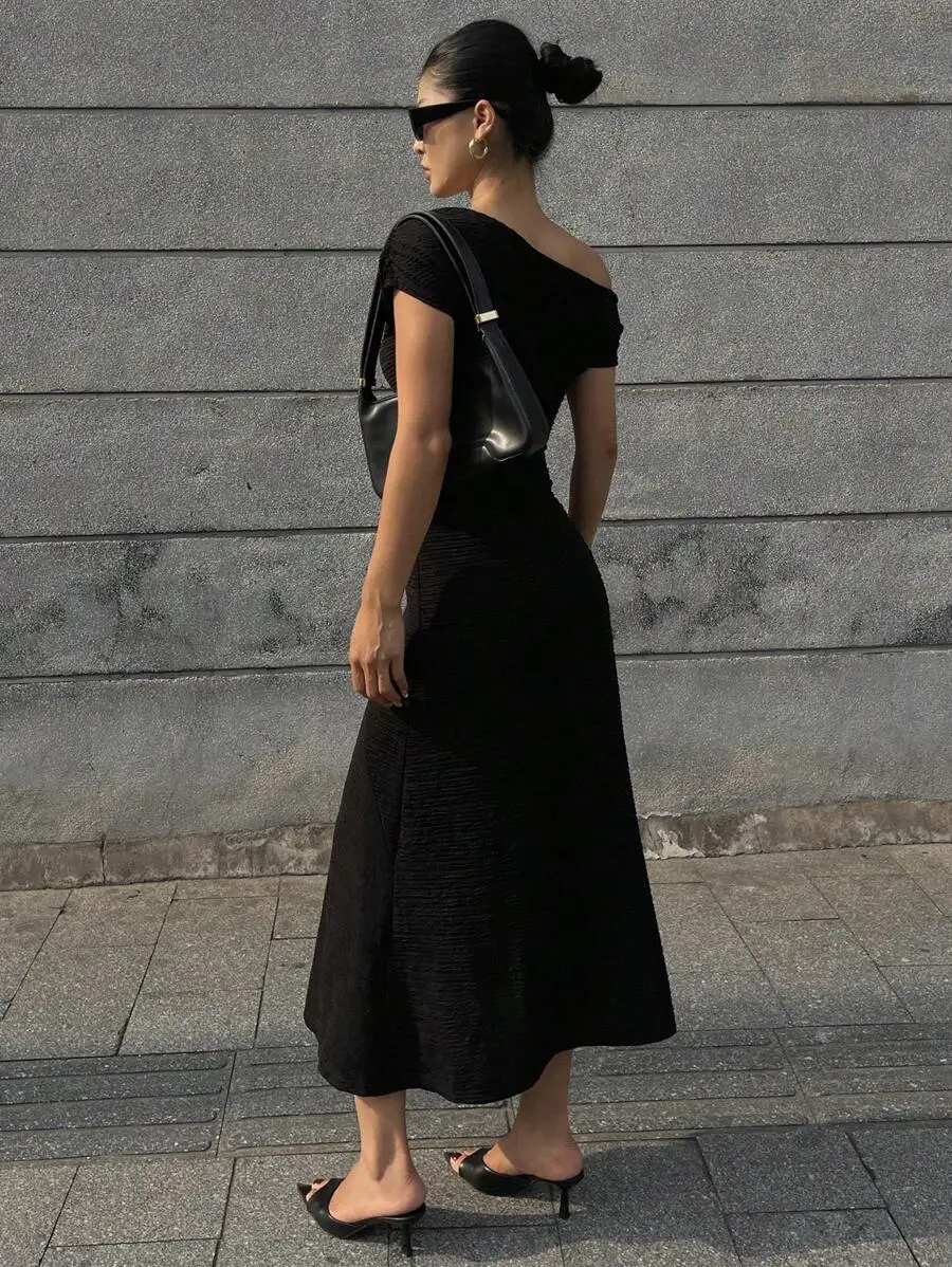 Asymmetrical Hem Off Shoulder Midi Dress For Women Cocktail Party Evening Dress
Asymmetrical Hem Off Shoulder Midi Dress For Women Cocktail Party Evening Dress