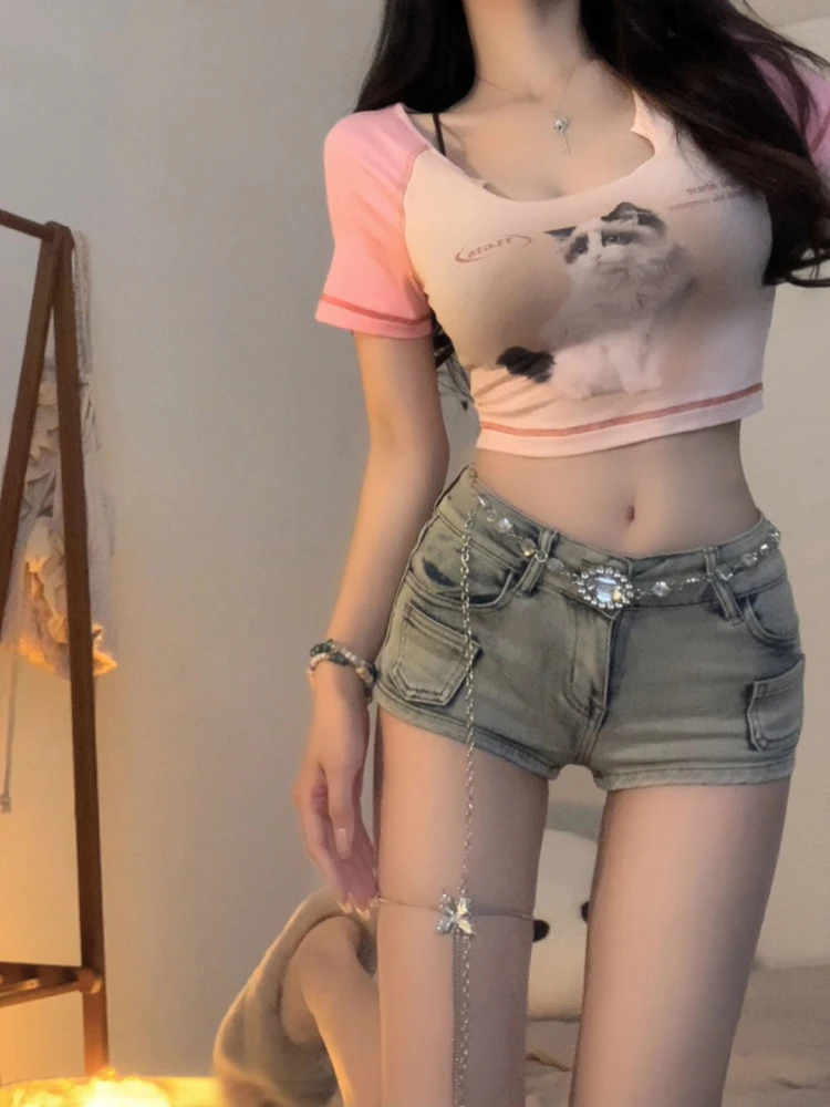 Горячая девушка Эластичные винтажные джинсовые брюки с низкой талией Super orts Женские модные осенние узкие шорты небольшого размера Прямые брюки с...
Горячая девушка Эластичные винтажные джинсовые брюки с низкой талией Super orts Женские модные осенние узкие шорты небольшого размера Прямые брюки с...