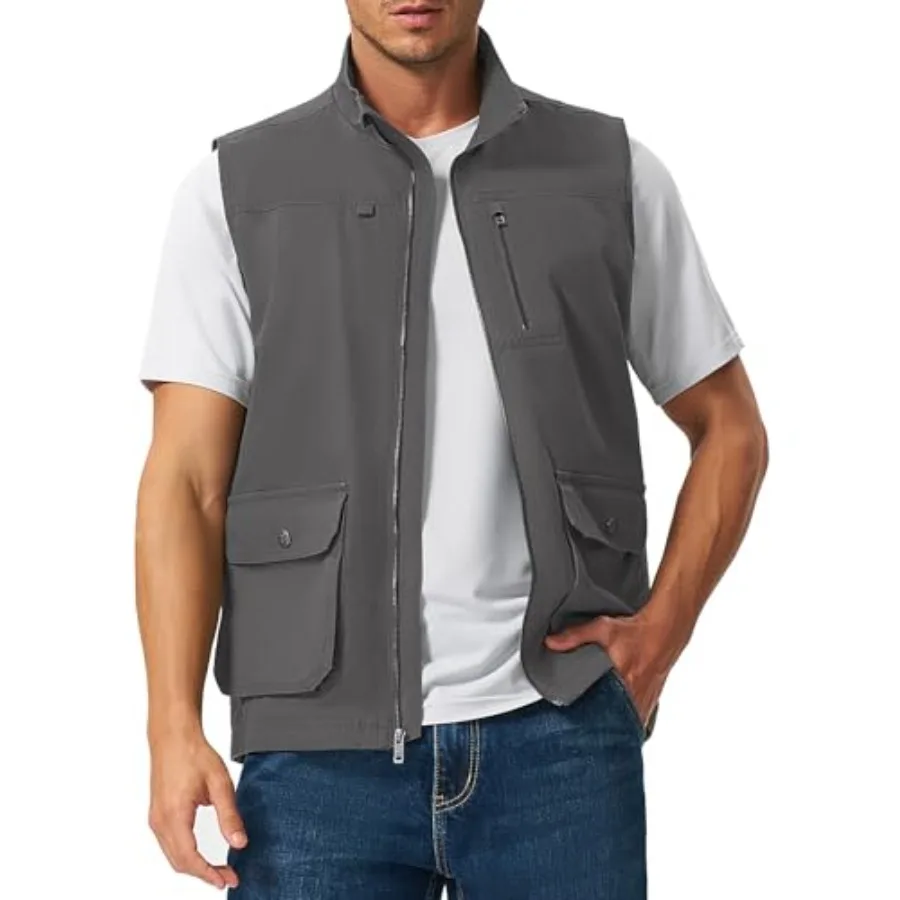 Rdruko Men's Safari Vest, Lightweight Casual Cotton Full Zip Vest with 4 Pockets for Work Utility Travel Hiking Fishing
Rdruko Men's Safari Vest, Lightweight Casual Cotton Full Zip Vest with 4 Pockets for Work Utility Travel Hiking Fishing