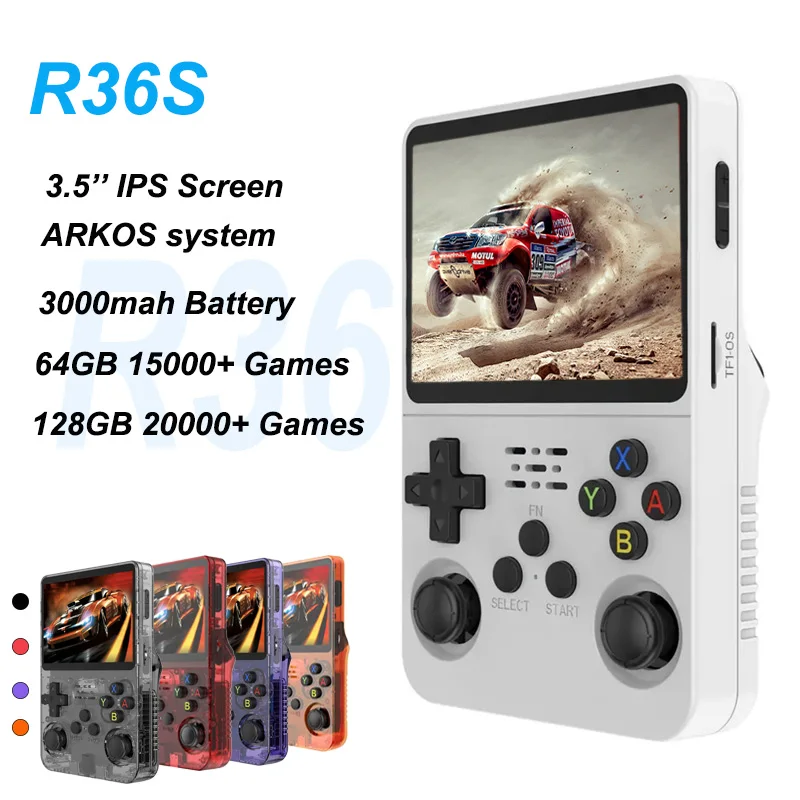 R36S Game Console Retro Portable Consola Gaming 3.5 Inch IPS Screen R36S 64G 128G Linux Mini Pocket Video Games
R36S Game Console Retro Portable Consola Gaming 3.5 Inch IPS Screen R36S 64G 128G Linux Mini Pocket Video Games