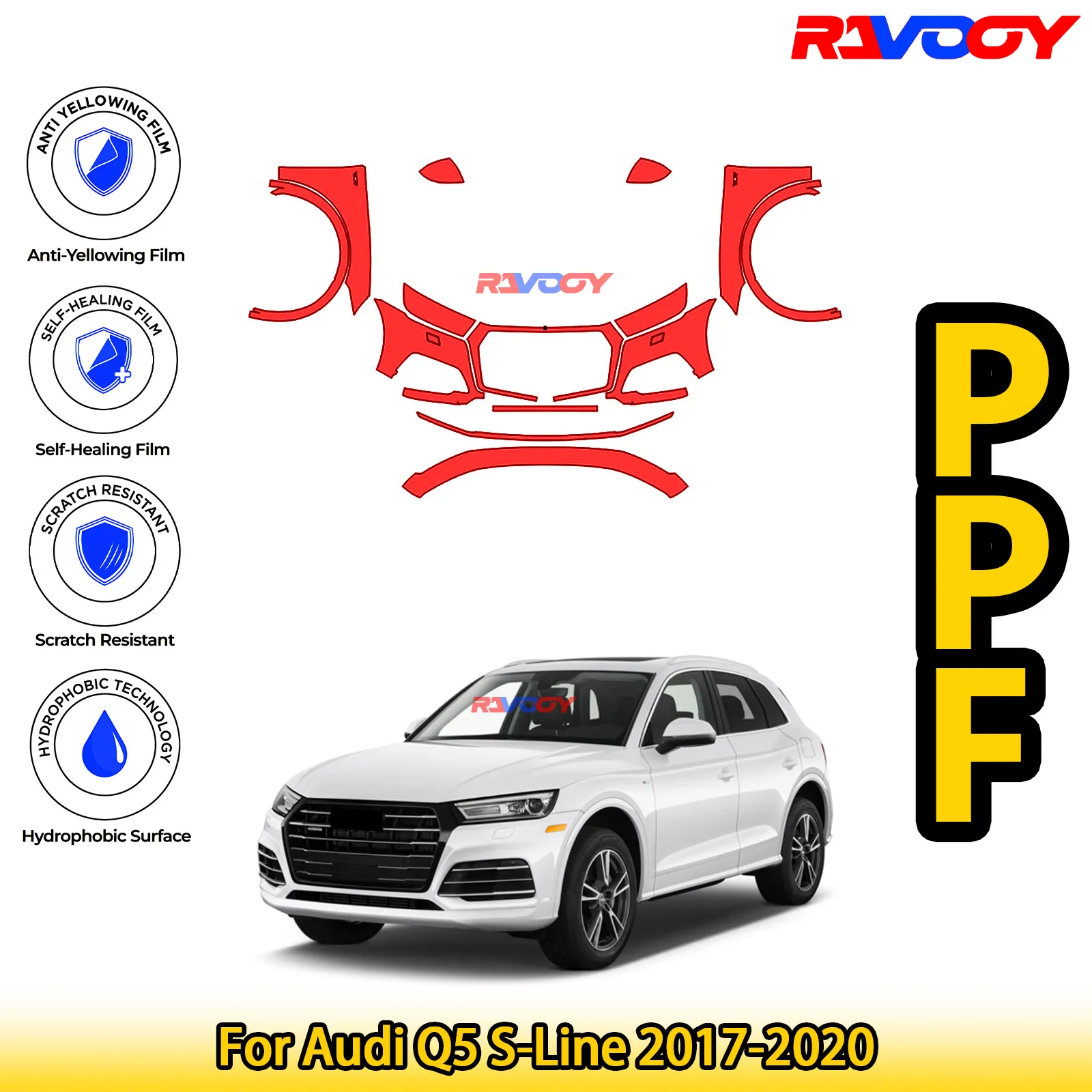 Для Audi Q5 S-Line 2017-2020 глянцевая матовая черная предварительно вырезанная передняя защитная пленка PPF для защиты от краски
Для Audi Q5 S-Line 2017-2020 глянцевая матовая черная предварительно вырезанная передняя защитная пленка PPF для защиты от краски