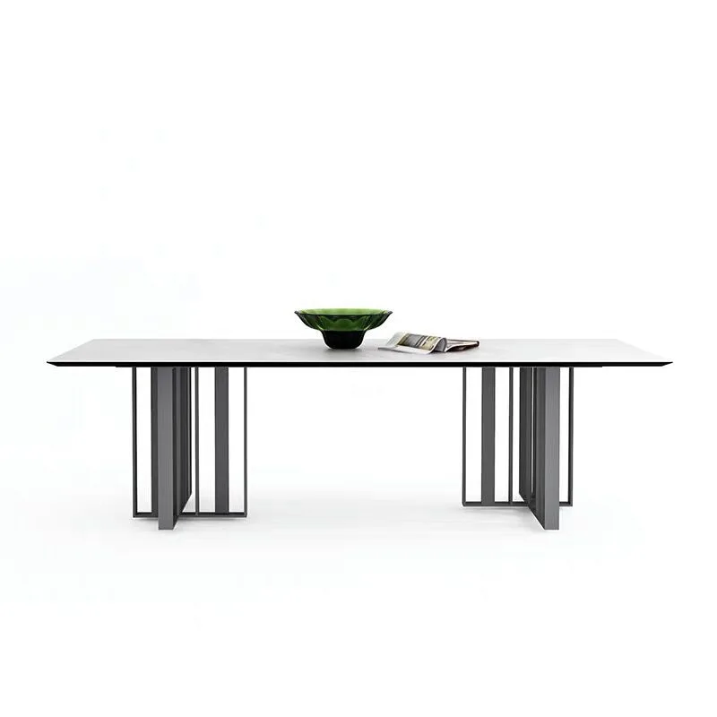 Scrape rock slate industrial wind wrought iron modern rectangular table villa rock slate table
Scrape rock slate industrial wind wrought iron modern rectangular table villa rock slate table