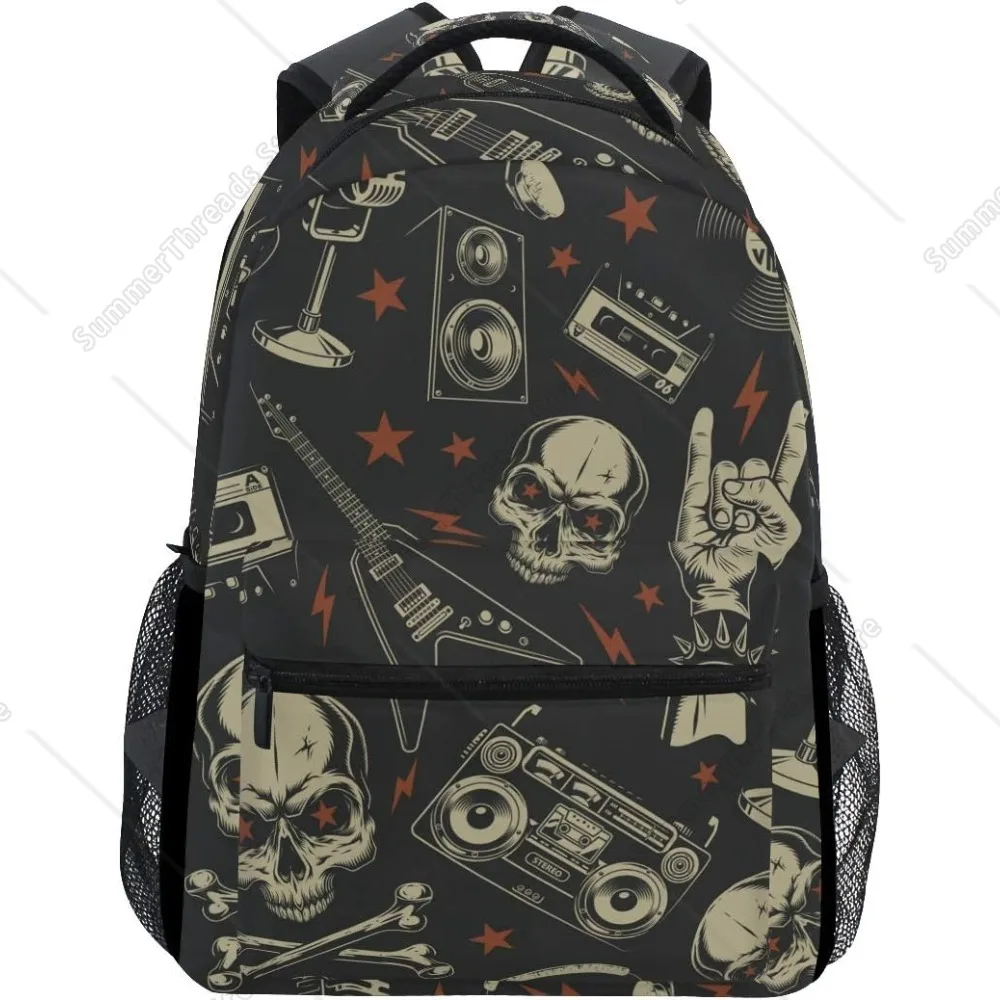 Punk Skull Rolk Music & Guitar Large Backpack Personalized Laptop Tablet Travel School Bag With Multiple Pockets
Punk Skull Rolk Music & Guitar Large Backpack Personalized Laptop Tablet Travel School Bag With Multiple Pockets