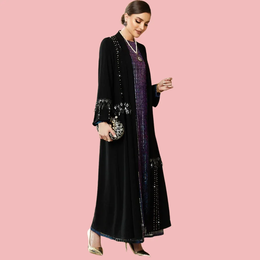 Tassel Beading Abaya Black Kimono Cardigan Women Muslim Dress Ramadan Jalabiya Dubai Turkey Kaftan Islamic Clothing Robe Vestido
Tassel Beading Abaya Black Kimono Cardigan Women Muslim Dress Ramadan Jalabiya Dubai Turkey Kaftan Islamic Clothing Robe Vestido