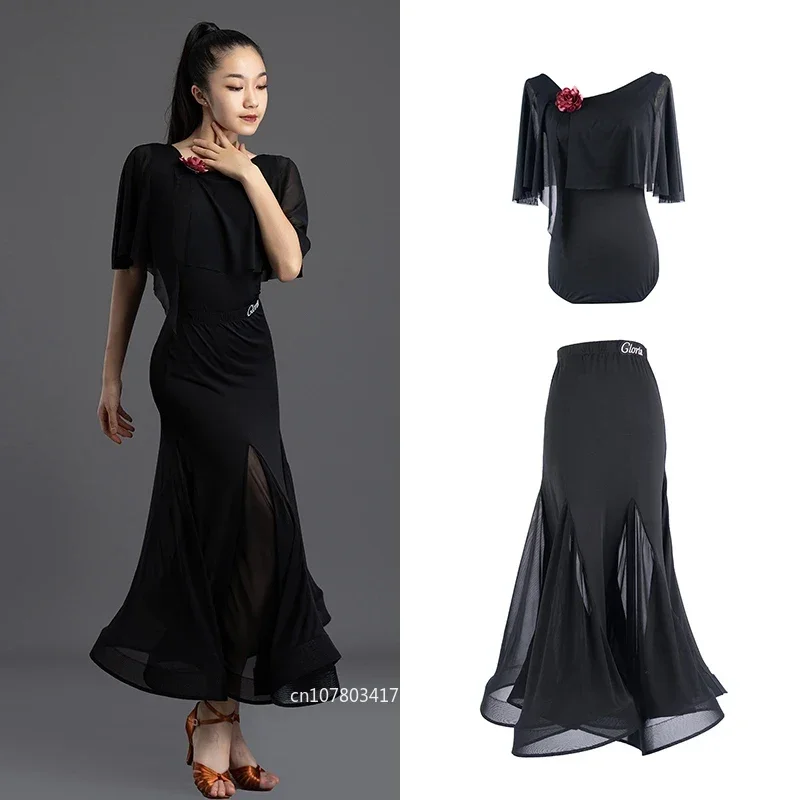 Womens Ballroom Dance Dress Adults Black Mesh Long Skirt Set Waltz Prom Competition Training Wear Dance Practice Dress XH1290
Womens Ballroom Dance Dress Adults Black Mesh Long Skirt Set Waltz Prom Competition Training Wear Dance Practice Dress XH1290
