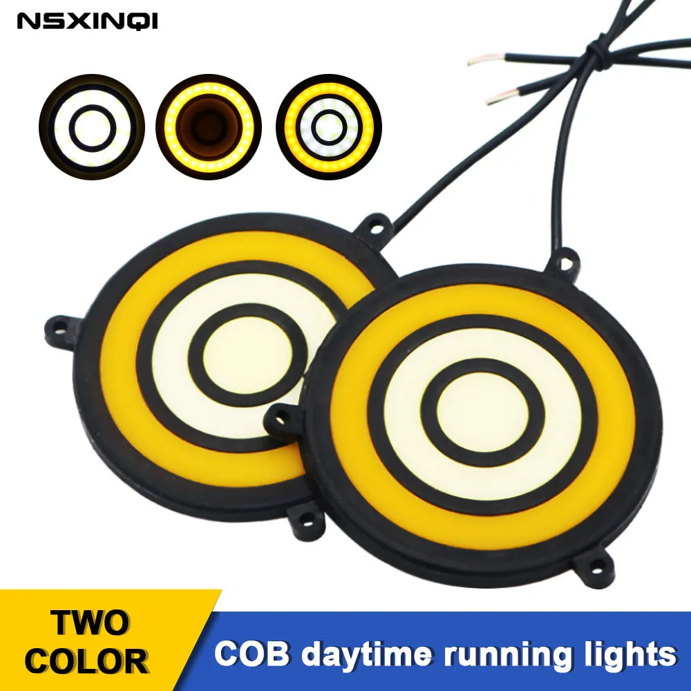 NSXINQI 2pcs Car Daytime Running Lights Dual Color LED DRL Fog Lamp Waterproof Auto Driving Light DC12V
NSXINQI 2pcs Car Daytime Running Lights Dual Color LED DRL Fog Lamp Waterproof Auto Driving Light DC12V