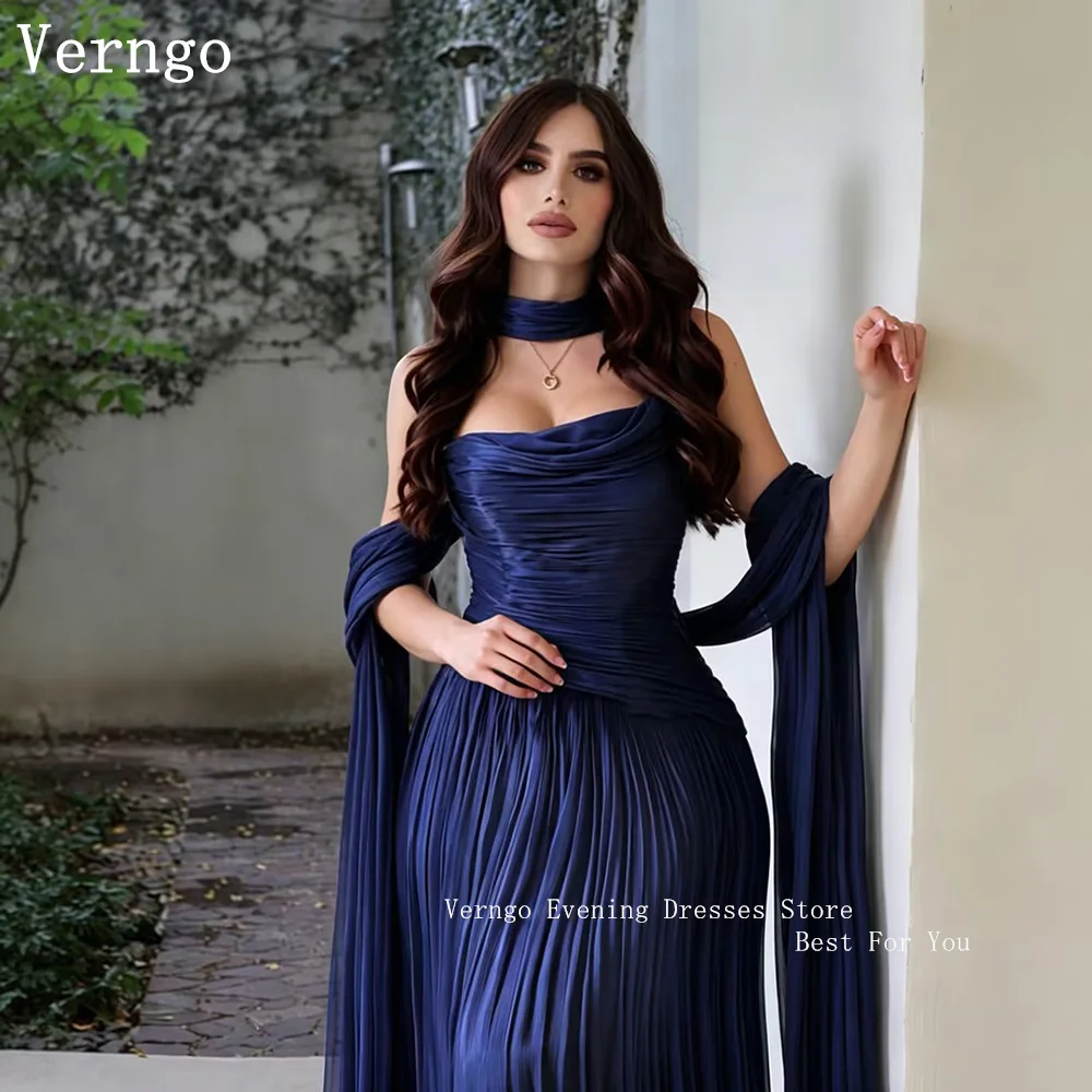 Verngo Royal Blue Evening Dress Elegant Strapless A Line Scarf Prom Dress Flowing Hand-pleated Silk Prom Party Dress Customized
Verngo Royal Blue Evening Dress Elegant Strapless A Line Scarf Prom Dress Flowing Hand-pleated Silk Prom Party Dress Customized