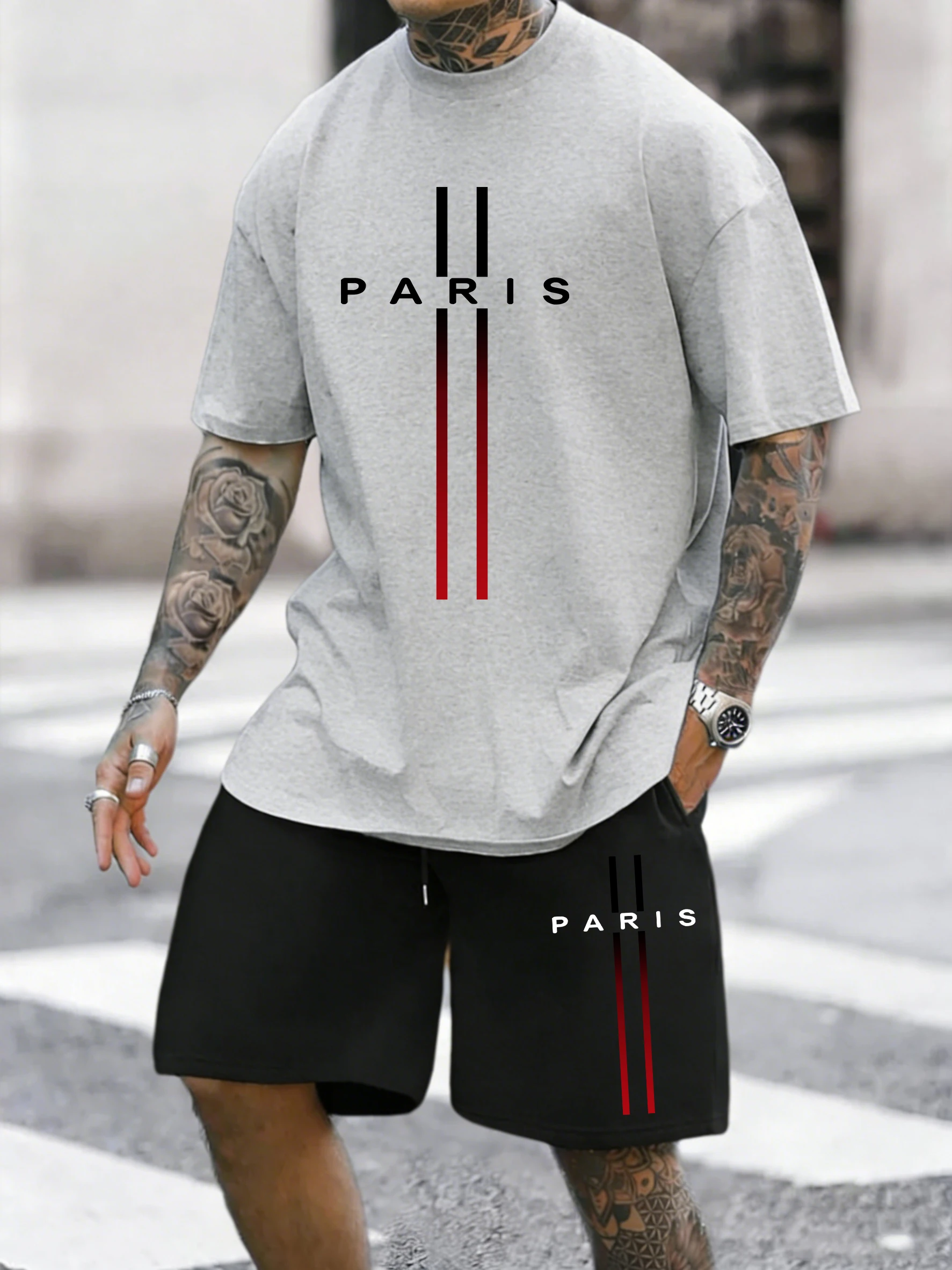 2PCS T Shirts Set Paris France Letter Prints Cotton T-Shirts Pants Mens Soft O-Neck Oversized Tops High Waisted Pocket Shorts
2PCS T Shirts Set Paris France Letter Prints Cotton T-Shirts Pants Mens Soft O-Neck Oversized Tops High Waisted Pocket Shorts