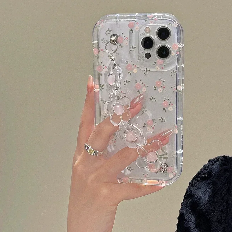 Cute 3D Flower Wrist Phone Chain Soft Phone Case For iphone 15 14 12 13 11 Pro Max Plus Pink Flower Clear Lens Protective Cover
Cute 3D Flower Wrist Phone Chain Soft Phone Case For iphone 15 14 12 13 11 Pro Max Plus Pink Flower Clear Lens Protective Cover