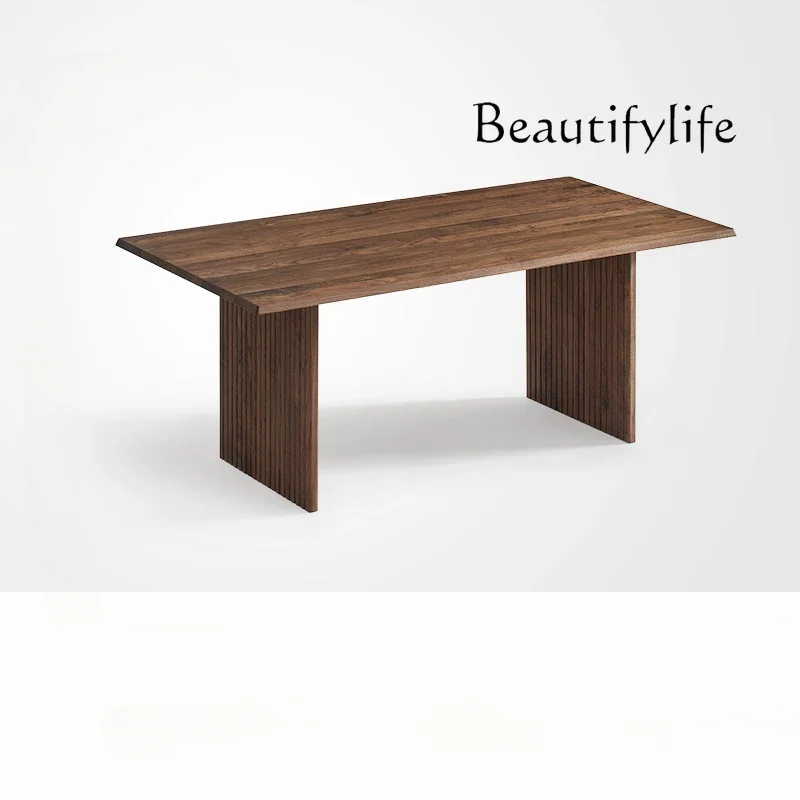 North American Black Walnut Solid Wood Long Dining Table and Chair Home Living Room Rectangular Table
North American Black Walnut Solid Wood Long Dining Table and Chair Home Living Room Rectangular Table