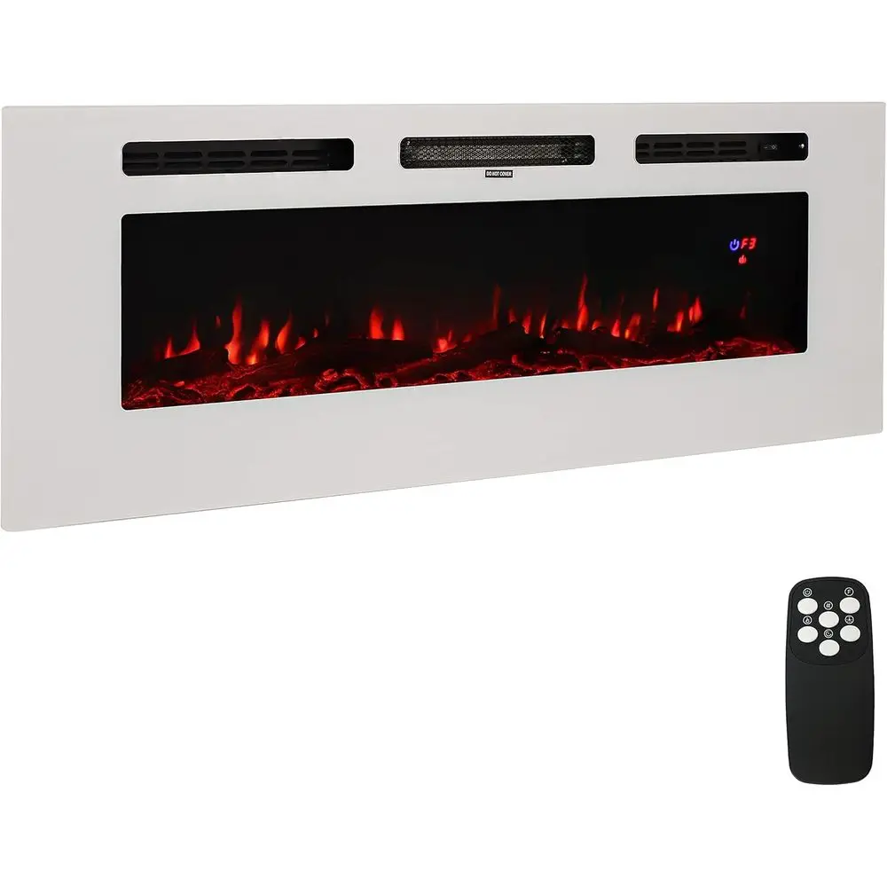 50-Inch Wall-Mounted Electric Fireplace Insert with 3 Flame Colors
50-Inch Wall-Mounted Electric Fireplace Insert with 3 Flame Colors