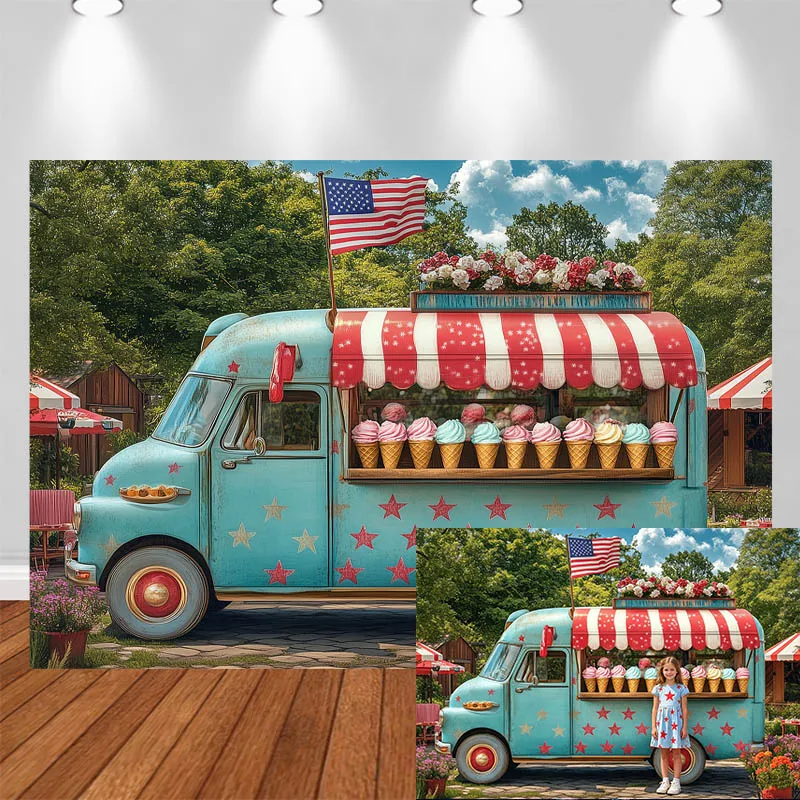 LS Independence Day Photography Background Ice Cream Truck American Flag Floral Decor Adult Kids Portrait Photo Backdrop Studio
LS Independence Day Photography Background Ice Cream Truck American Flag Floral Decor Adult Kids Portrait Photo Backdrop Studio