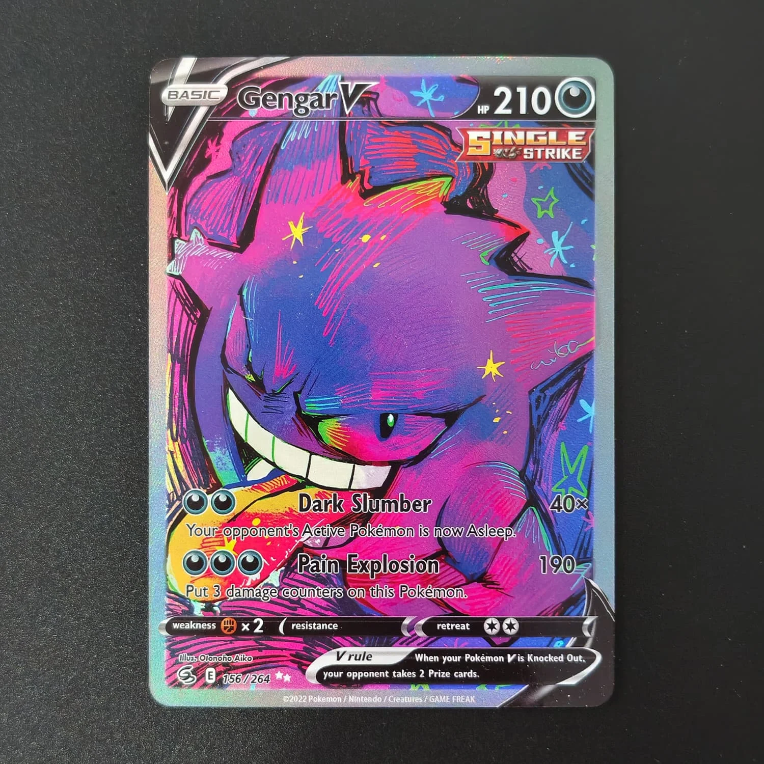DIY Pokemon Gengar V 156/264 Holographic Texture English Version Full Art Premium Anime Collection Card Perfect Condition
DIY Pokemon Gengar V 156/264 Holographic Texture English Version Full Art Premium Anime Collection Card Perfect Condition