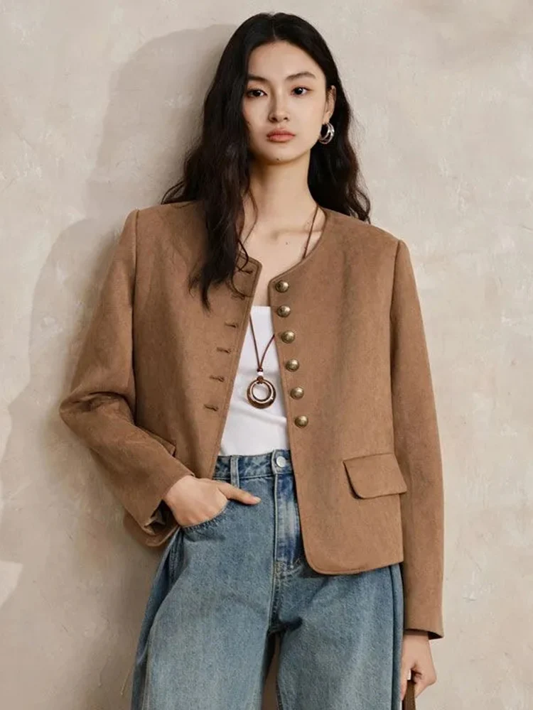 Women Y2K Faux Suede Jacket Streetwear Hip Hop Long Sleeve Slim Short Coat American Casual Harajuku Vintage Female O Neck Tops
Women Y2K Faux Suede Jacket Streetwear Hip Hop Long Sleeve Slim Short Coat American Casual Harajuku Vintage Female O Neck Tops