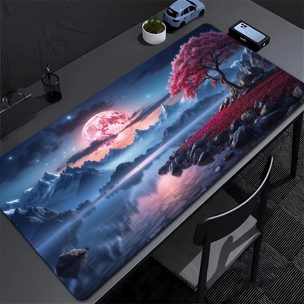 Cherry blossom Moon scenery mousepad Durable table mat extended sewn edge Office and gamers universal pc accessories carpet
Cherry blossom Moon scenery mousepad Durable table mat extended sewn edge Office and gamers universal pc accessories carpet