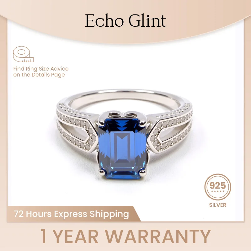 Echo Glint 3CT 925 Silver Classic Moissanite Trendy 7*9 Blue Rectangle Ring For Women Charm Wedding Party For Anniversary Gift
Echo Glint 3CT 925 Silver Classic Moissanite Trendy 7*9 Blue Rectangle Ring For Women Charm Wedding Party For Anniversary Gift