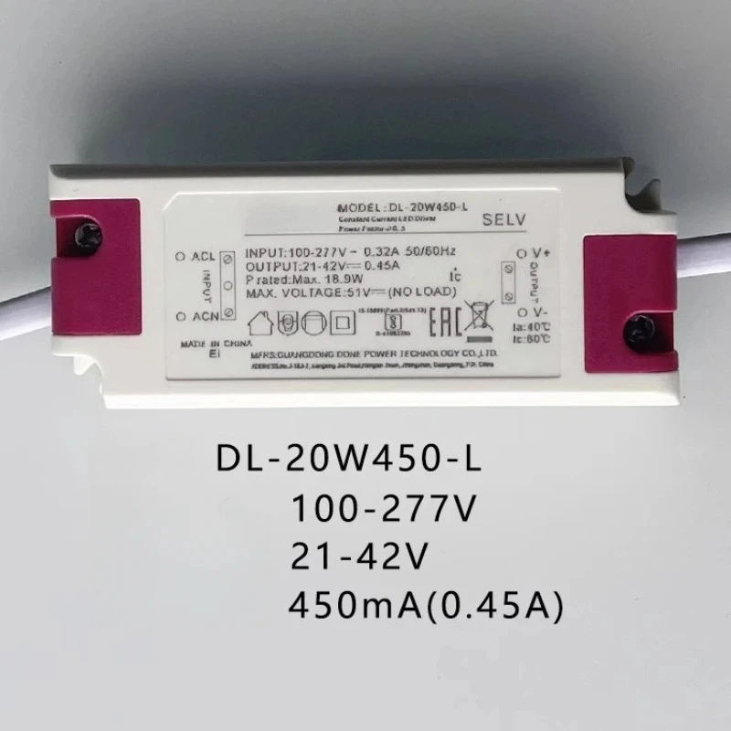 DL-20W450-L Original LED Power Driver 20W 21-42V 450MA Ballast Tube/spotlight Transformer DONE
DL-20W450-L Original LED Power Driver 20W 21-42V 450MA Ballast Tube/spotlight Transformer DONE