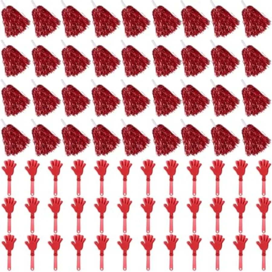 72 Pcs Team Spirit Accessories - Cheerleading Pom Poms and Hand Clappers Noisemakers Party Favors for Sporting Events Football
72 Pcs Team Spirit Accessories - Cheerleading Pom Poms and Hand Clappers Noisemakers Party Favors for Sporting Events Football