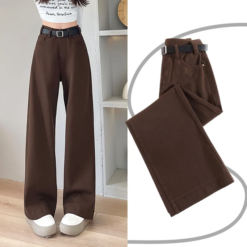 Fashionable Brown Denim Straight Pants Ladies Spring and Autumn New Loose Simple Comfortable Spice Girl High Waisted Jeans Women
Fashionable Brown Denim Straight Pants Ladies Spring and Autumn New Loose Simple Comfortable Spice Girl High Waisted Jeans Women