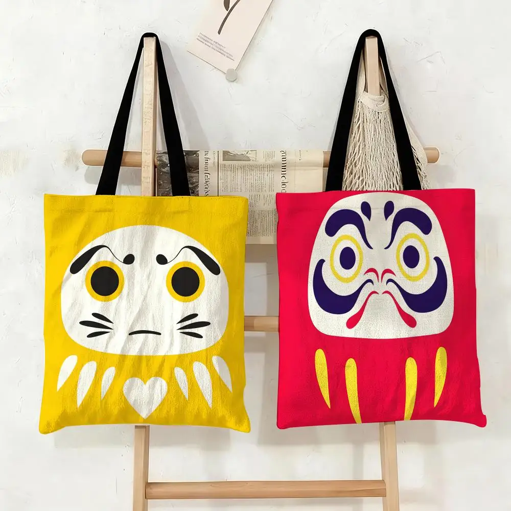 Daruma Doll Storage Bags Canvas Tote Bag Large Capacity Double-Sided Print Reusable Shopping Bag Eco-Friendly Shoulder Bag
Daruma Doll Storage Bags Canvas Tote Bag Large Capacity Double-Sided Print Reusable Shopping Bag Eco-Friendly Shoulder Bag