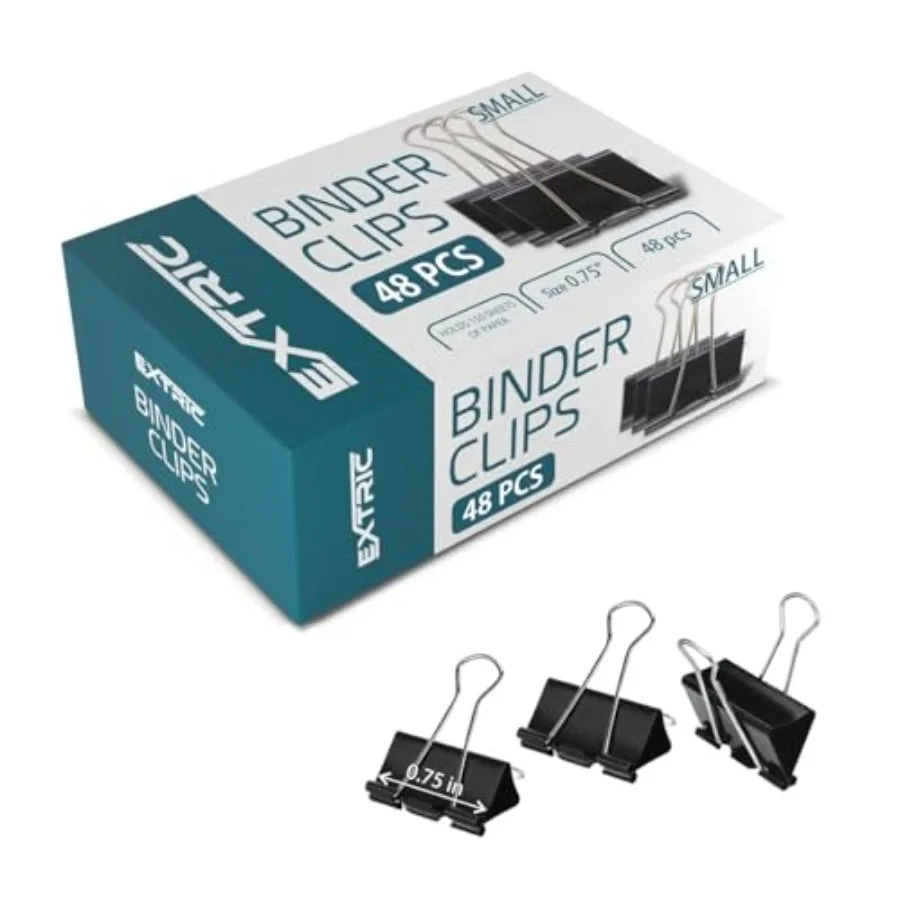 Binder Clips - Binder Clips, 0.75 Inch Black Paper Clamps, File Clip for Home, Office and School Supplies
Binder Clips - Binder Clips, 0.75 Inch Black Paper Clamps, File Clip for Home, Office and School Supplies