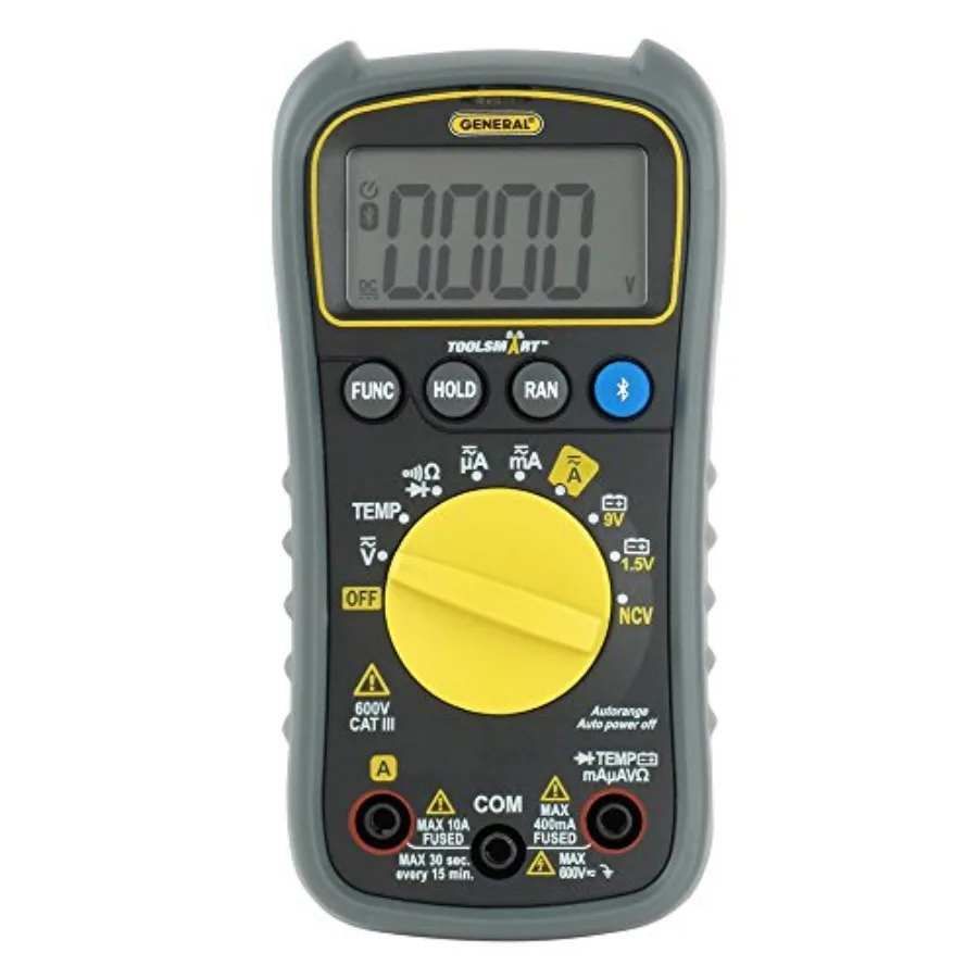 TS04 ToolSmart Bluetooth Connected Digital Multimeter Auto-Ranging with NCV Detector CAT III 600V Safety Rated
TS04 ToolSmart Bluetooth Connected Digital Multimeter Auto-Ranging with NCV Detector CAT III 600V Safety Rated