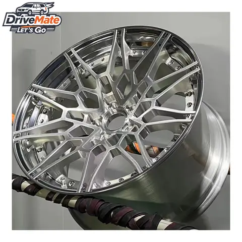 2 Piece Forged Brushed Polished 5x120 5x112 5x114.3 5x120 18 19 20 21 22 Inch Wheel for Racing Car Wheel