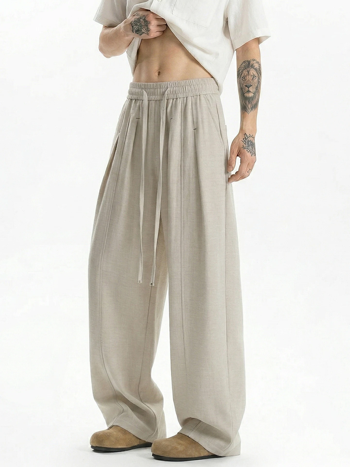 American Lazy Style Men's Summer Thin Wide Leg Casual Pants Drapey Loose Straight Cut Long Trousers Breathable Anti-Lint
American Lazy Style Men's Summer Thin Wide Leg Casual Pants Drapey Loose Straight Cut Long Trousers Breathable Anti-Lint