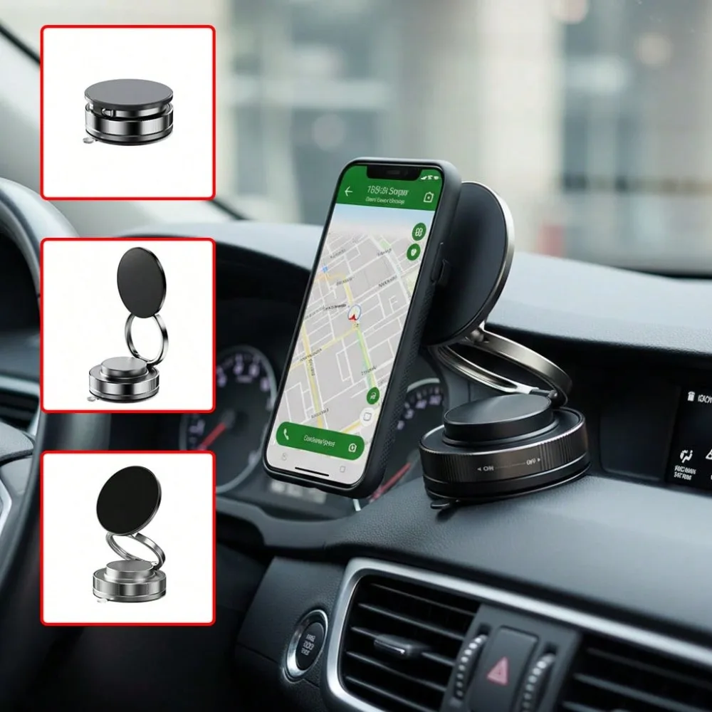 Upgraded 360° Rotatable Vacuum Magnetic Phone Holder Foldable Zinc Alloy Mount For Car Shower Gym Mirror Smooth Surfaces Compatible With IPhone 16 Pro Max Android Devices
Upgraded 360° Rotatable Vacuum Magnetic Phone Holder Foldable Zinc Alloy Mount For Car Shower Gym Mirror Smooth Surfaces Compatible With IPhone 16 Pro Max Android Devices