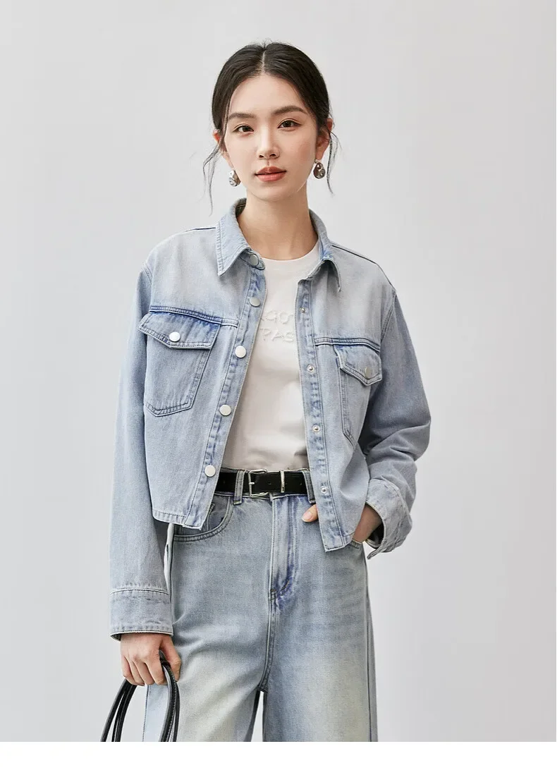 SENTUBILA Women's Spring Cropped Denim Jacket 2025 Long Sleeve Outerwear Short Coat 100% Cotton Washed Jean Jackets W43W56031
SENTUBILA Women's Spring Cropped Denim Jacket 2025 Long Sleeve Outerwear Short Coat 100% Cotton Washed Jean Jackets W43W56031