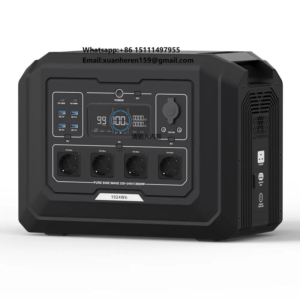 SOUOP S1 2000W Portable Solar Generator 1024Wh LiFePO4 Battery Portable Power Station With APP, WIFI, Bluetooth, Fast Charging
SOUOP S1 2000W Portable Solar Generator 1024Wh LiFePO4 Battery Portable Power Station With APP, WIFI, Bluetooth, Fast Charging