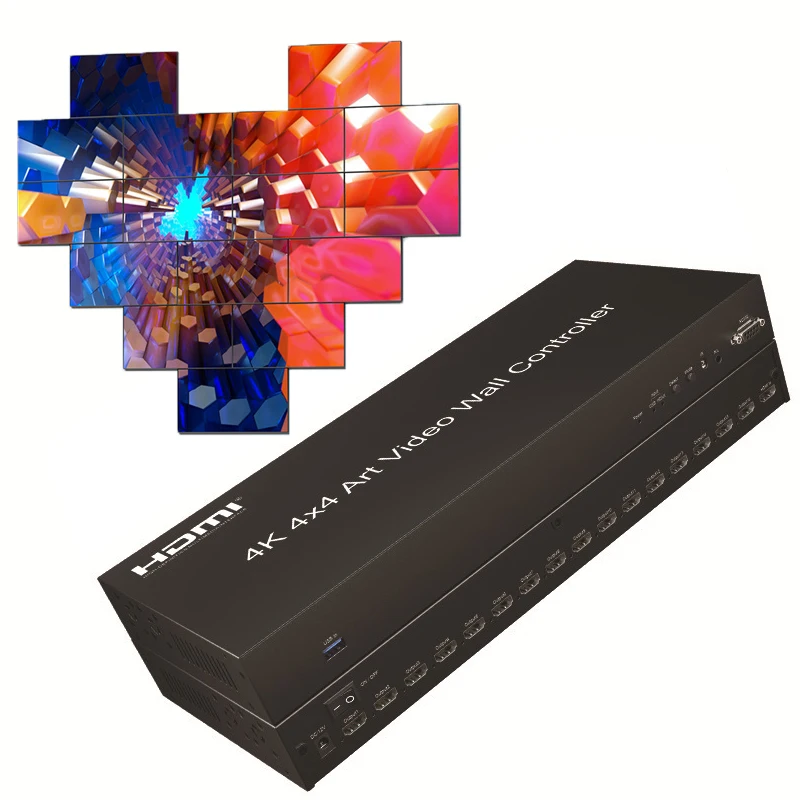 4K 4X4 art video wall controller USB3.0/HDMI signal input 16 HDMI signal output, support a variety of video splicing processors
4K 4X4 art video wall controller USB3.0/HDMI signal input 16 HDMI signal output, support a variety of video splicing processors