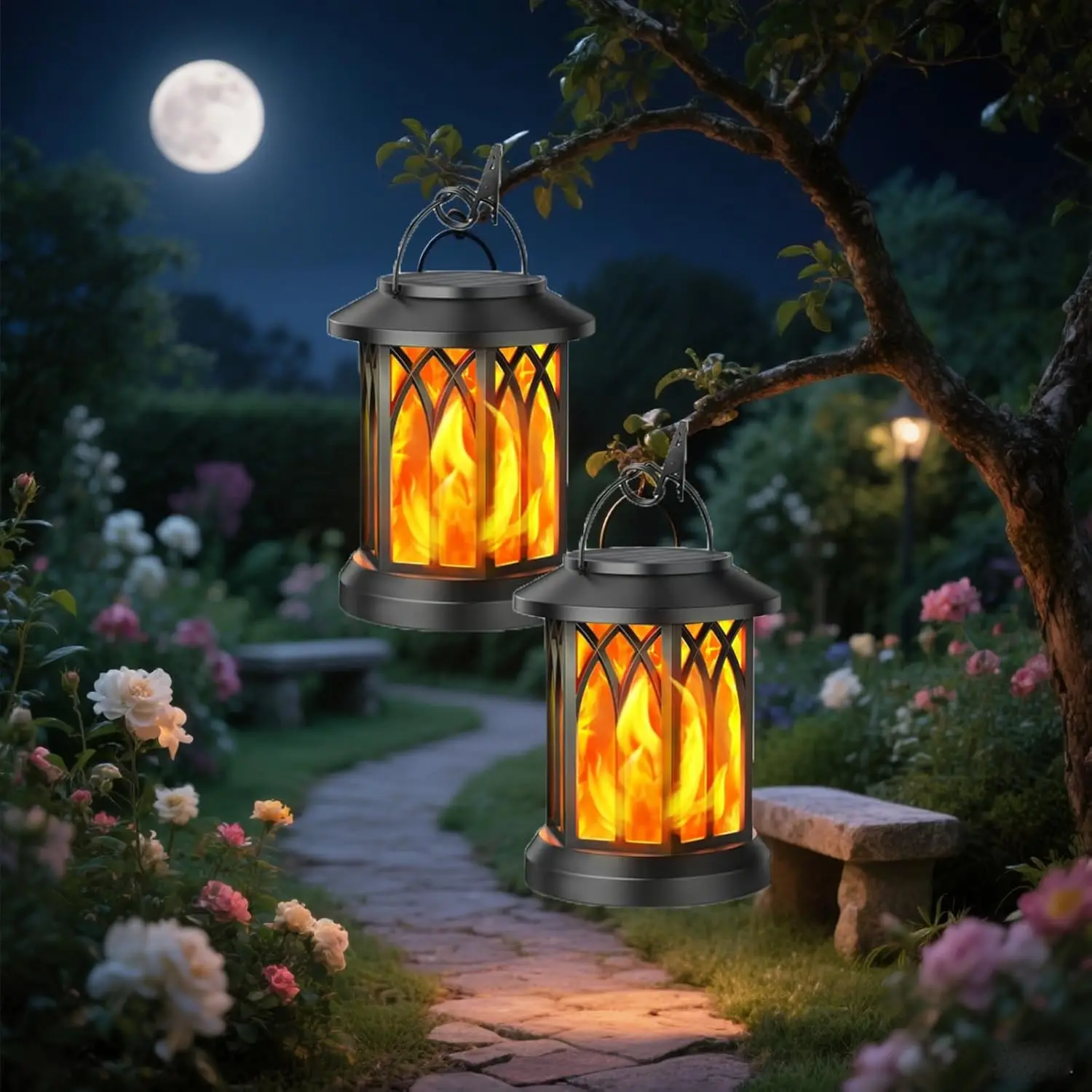 2Pc Solar Lantern Outdoor Lights Flickering Flame Solar Lanterns Lamp Waterproof Hanging Decor for Yard Patio Path Tree Garden
2Pc Solar Lantern Outdoor Lights Flickering Flame Solar Lanterns Lamp Waterproof Hanging Decor for Yard Patio Path Tree Garden