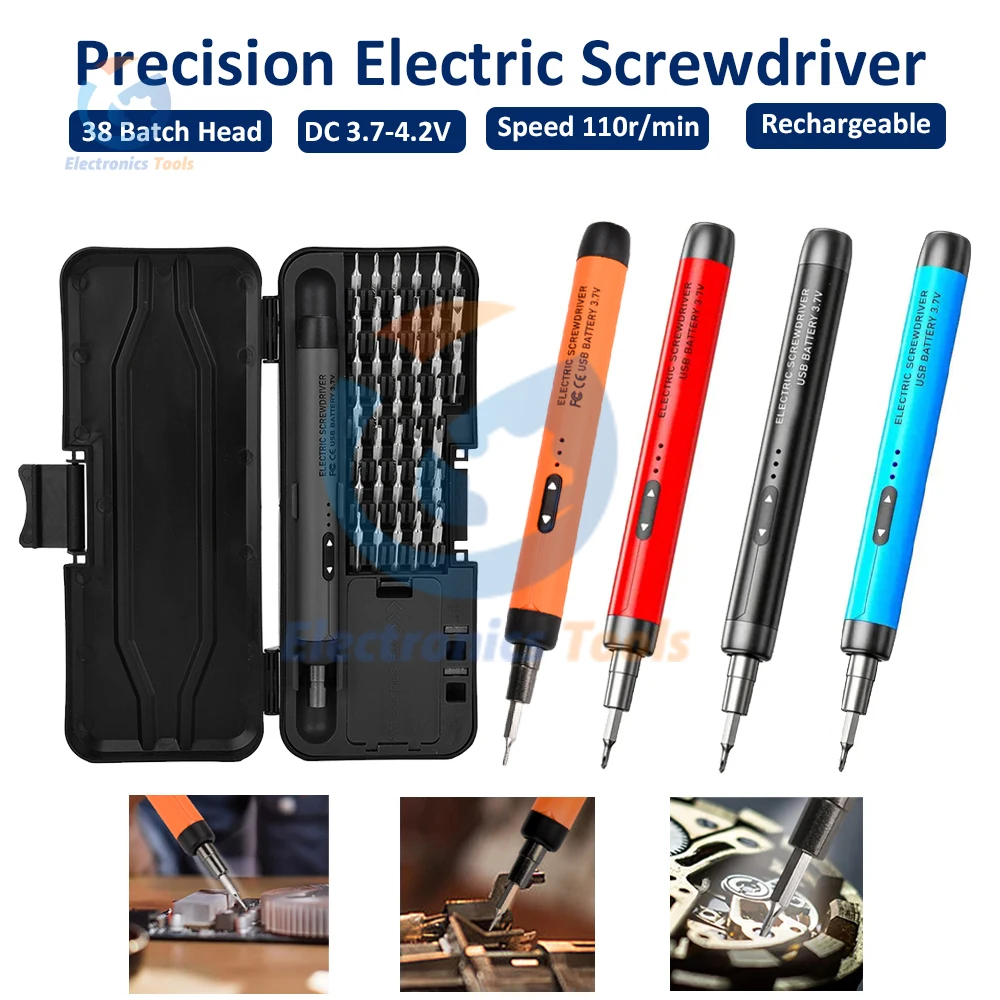 DC3.7-4.2V 38 Batch Heads Electric Screwdriver Rechargeable Speed 110R Cordless Screwdriver High Torque Household Repair Tool
DC3.7-4.2V 38 Batch Heads Electric Screwdriver Rechargeable Speed 110R Cordless Screwdriver High Torque Household Repair Tool
