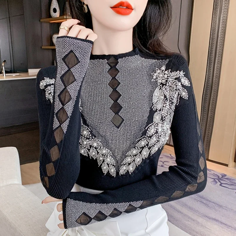 Ladies New Fashion Mesh Splicing Pullover Sweater Women Clothing Girls Autumn Casual Knitwear Female Woman OL Sweaters BPAA6068
Ladies New Fashion Mesh Splicing Pullover Sweater Women Clothing Girls Autumn Casual Knitwear Female Woman OL Sweaters BPAA6068