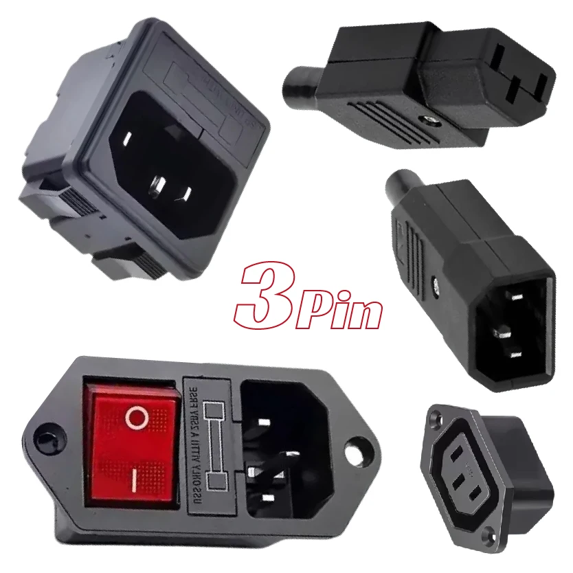 Разъем IEC320 (вилка/розетка) для переменного тока, 3-контактный, с LED-индикатором, тумблером и предохранителем, C13/C14
Разъем IEC320 (вилка/розетка) для переменного тока, 3-контактный, с LED-индикатором, тумблером и предохранителем, C13/C14