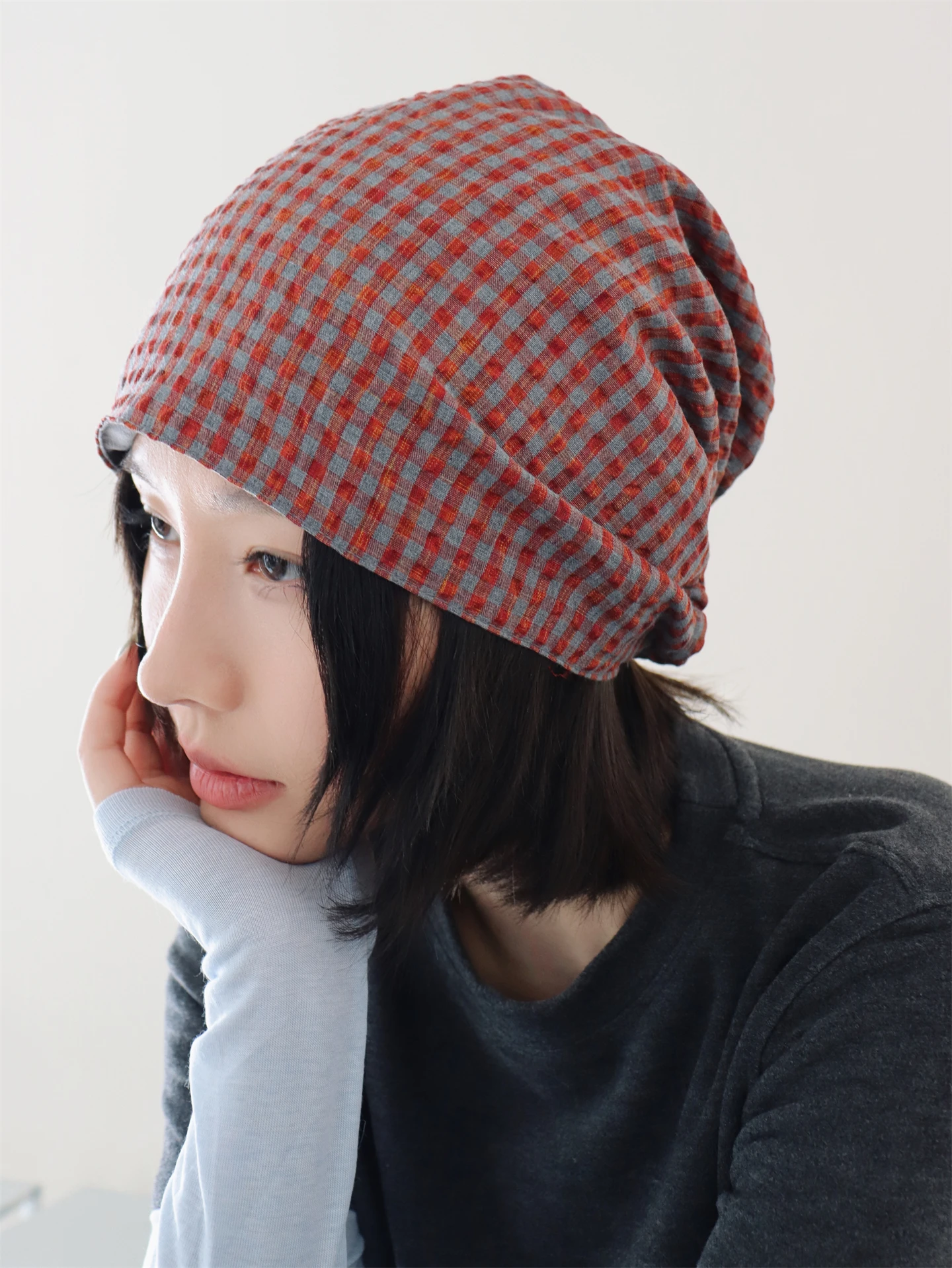 Trendy Checkered Balaclava Hat Women's Fashionable Spicy Girl Decorative Overhead Cold Cap Spring Season Adjustable round Top
Trendy Checkered Balaclava Hat Women's Fashionable Spicy Girl Decorative Overhead Cold Cap Spring Season Adjustable round Top