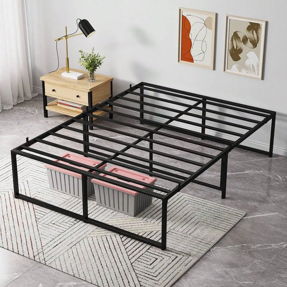 Full Twin Size Metal Bed Frame, Platform Bed Frame 13 Inch With 3 In 1 Steel Support, Heavy Duty Metal Platform Bed Frame No Box
Full Twin Size Metal Bed Frame, Platform Bed Frame 13 Inch With 3 In 1 Steel Support, Heavy Duty Metal Platform Bed Frame No Box