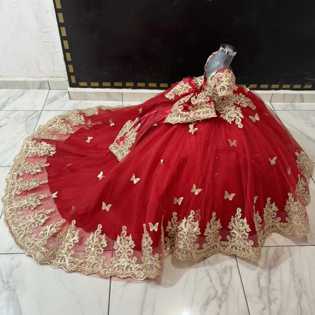 Customized Red Flower Girl Dress Gold Lace Floral Appliques With Bow For Wedding Birthday Party Pageant Holy Communion Gown
Customized Red Flower Girl Dress Gold Lace Floral Appliques With Bow For Wedding Birthday Party Pageant Holy Communion Gown