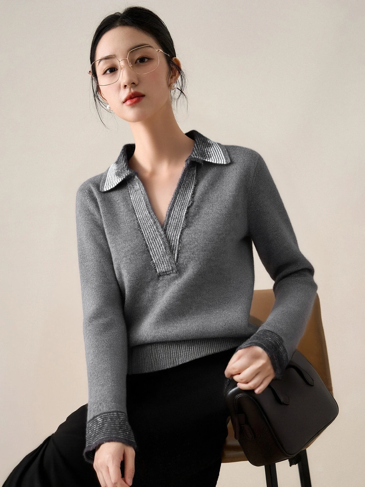 Chivirin Camere Knitted V-Ne Long Sve Women's Base irt ey Fake Two-Piece Casual Sle Soft Comfortable Breathable
Chivirin Camere Knitted V-Ne Long Sve Women's Base irt ey Fake Two-Piece Casual Sle Soft Comfortable Breathable