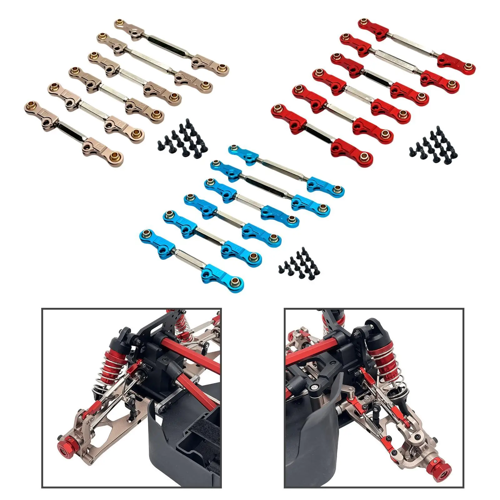 6x RC Steering Link Rod Remote Control Parts Chassis Linkage Metal Adjustable Rods 1/7 RC
6x RC Steering Link Rod Remote Control Parts Chassis Linkage Metal Adjustable Rods 1/7 RC