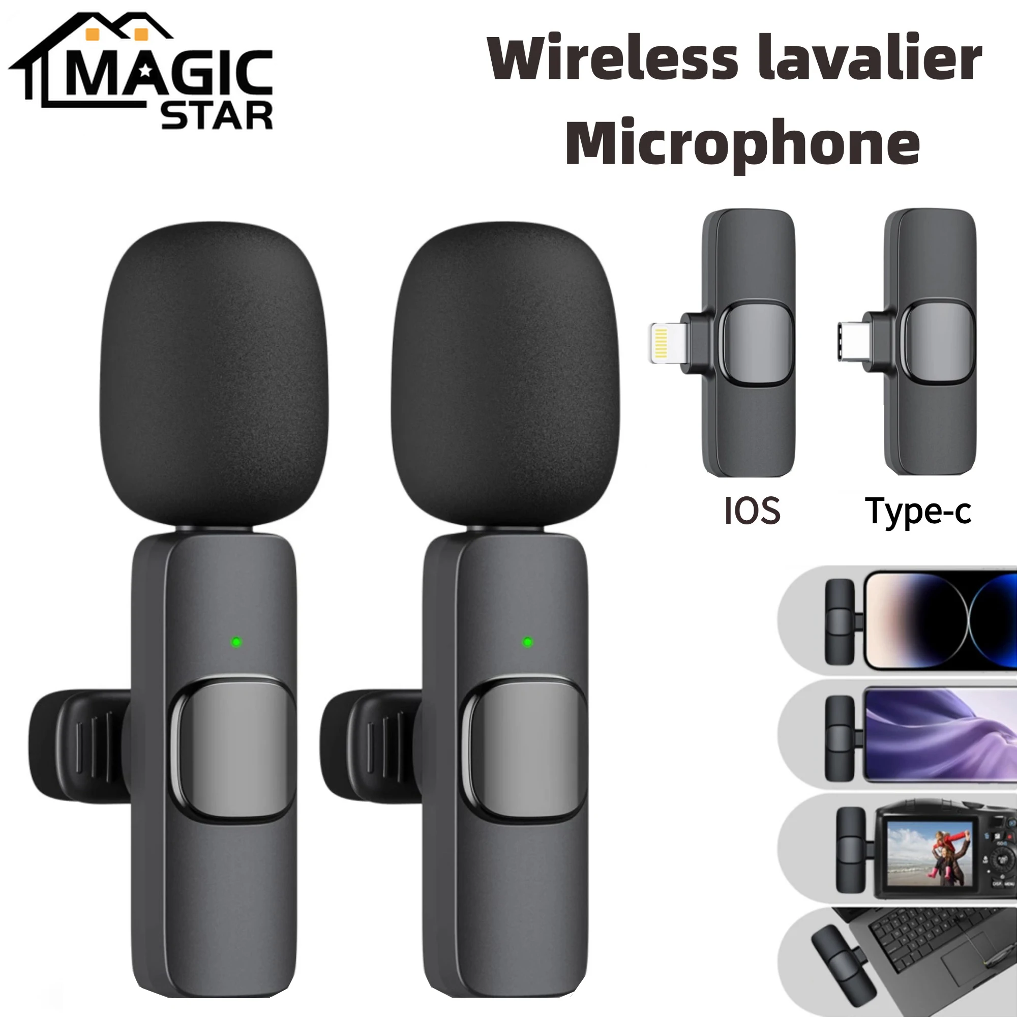 Wireless Lavalier Microphone, Suitable for Android/iOS, with Rechargeable Box, Supports Noise Reduction, for Live Broadcast,Vlog
Wireless Lavalier Microphone, Suitable for Android/iOS, with Rechargeable Box, Supports Noise Reduction, for Live Broadcast,Vlog